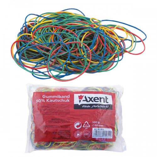 Гумки 1000г для грошей Standart D4613-А кольорові Axent Гумки 1000г для грошей Standart D4613-А кольорові Axent