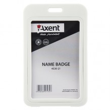 Бейдж 4530-21 вертикальний PP білий Axent