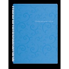 Зошит на пруж.2446-614 Barocco  А4 80арк.кліт.блакитний пласт.обкл. Buromax