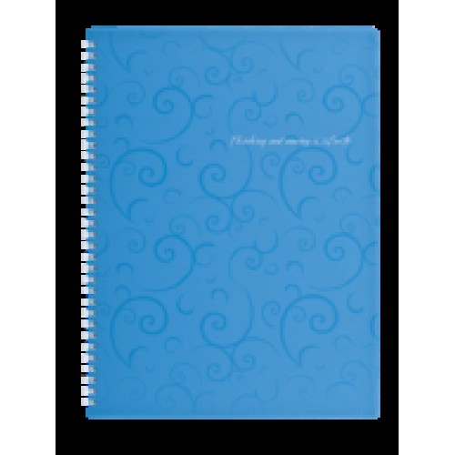 Зошит на пруж.2446-614 Barocco А4 80арк.кліт.блакитний пласт.обкл. Buromax Зошит на пруж.2446-614 Barocco А4 80арк.кліт.блакитний пласт.обкл. Buromax