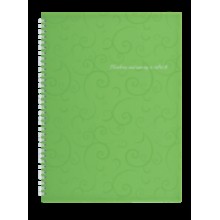 Зошит на пруж.2446-615 Barocco  А4 80арк.кліт.салатовий пласт.обкл. Buromax