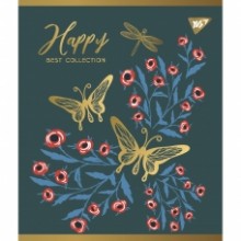 Зошит 18арк.клітинка 'Happy' мат.ВДЛ+УФ-виб.+Pantone Gold 766817 YES