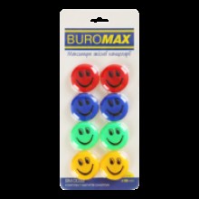 Набір магнітів BM.0032 8шт*30мм 'Смайлик кольоровий' Buromax