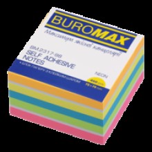 Блок для нотаток 2317-98 75х75х450 Neon 5 кольорів+білий Buromax