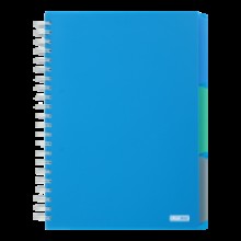 Зошит на пруж. 3 розділювачі BRIGHT А4 120арк.кліт.синій пласт.обкл. BM.24345912-02 Buromax