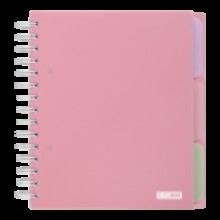 Зошит на пруж. 3 розділювачі PASTEL В5 120арк.кліт.рожевий пласт.обкл. BM.24355912-10 Buromax