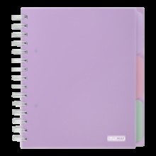 Зошит на пруж. 3 розділювачі PASTEL В5 120арк.кліт.бузковий пласт.обкл. BM.24355912-26 Buromax