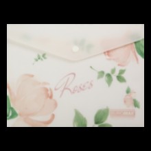 Папка-конверт BM.3919-27 ARABESKI А5  кнопка не прозорий кораловий Buromax