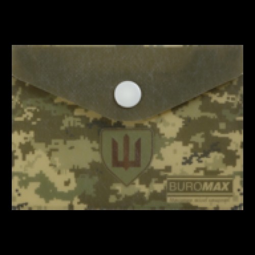 Папка-конверт BM.3923-04 MILITARY А7 кнопка не прозорий зелений Buromax Папка-конверт BM.3923-04 MILITARY А7 кнопка не прозорий зелений Buromax