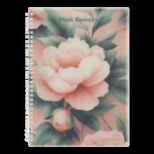 Зошит на пруж 2586-10 ARABESKI В5 80арк.кліт.рожевий пласт.обкл. Buromax