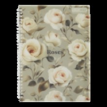 Зошит на пруж2586-20 ARABESKI В5 80арк.кліт.світло-сірий пласт.обкл. Buromax