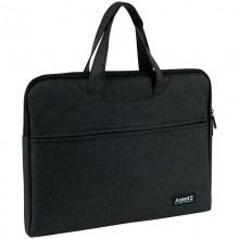 Сумка для документів текстильна А4, 1 відділ, темно-сіра 1632-02-A